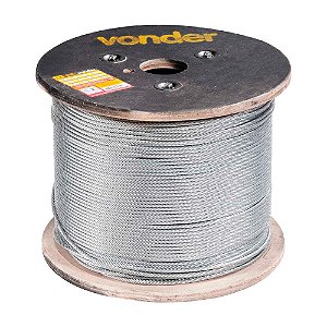 CABO DE AÇO VONDER FIBRA GALVANIZADO 6X19m 500M 3,97mm 5/32”