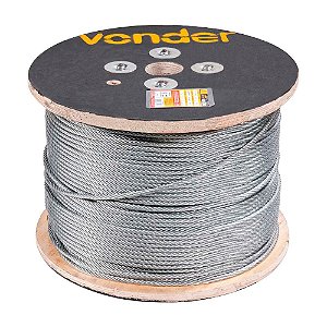 CABO DE AÇO VONDER FIBRA GALVANIZADO 6X7 500M 3,18mm 1/8"