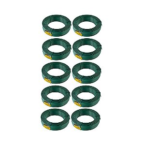 KIT 10 UN ARAME GALVANIZADO REVEST PVC VERDE VONDER1KG BWG18