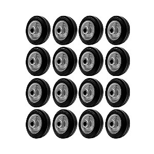 KIT 16 UN RODA 412 MACIÇA BORRACHA 4 POL 60KG P/ RODÍZIO