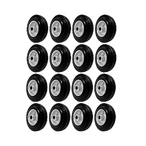 KIT 16 UN RODA 512 MACIÇA BORRACHA 5 POL 100KG P/ RODÍZIO