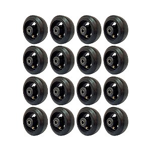 KIT 16 UN RODA BORRACHA MOLDADA 5 POL 180KG P/ RODÍZIO
