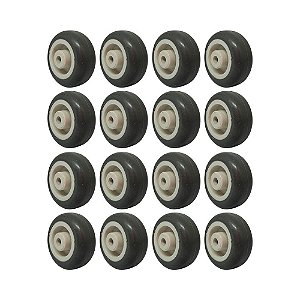 KIT 16 UN RODA BORRACHA TERMOPLÁSTICA 2 POL 40KG P/ RODÍZIO