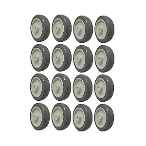 KIT 16 UN RODA BORRACHA TERMOPLÁSTICA 5 POL 110KG P/ RODÍZIO