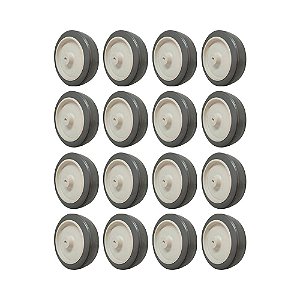 KIT 16 UN RODA BORRACHA TERMOPLÁSTICA 6 POL 130KG P/ RODÍZIO