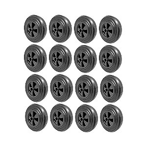 KIT 16 UN RODA CONTAINER PLÁSTICO 8 POL 200KG P/ RODÍZIO