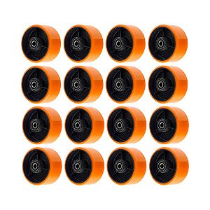 KIT 16 UN RODA POLIURETANO MOLDADO 62PU 6POL 400KG P RODÍZIO