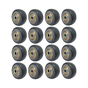 KIT 16 UN RODA PVC CINZA 1.5/8 POL 40KG P/ RODÍZIO