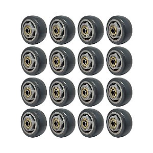 KIT 16 UN RODA PVC CINZA 3 POL 80KG P/ RODÍZIO