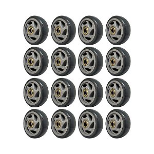 KIT 16 UN RODA PVC CINZA 4 POL 100KG P/ RODÍZIO
