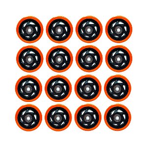 KIT 16 UN RODA PVC LARANJA 4 POL 100KG P/ RODÍZIO