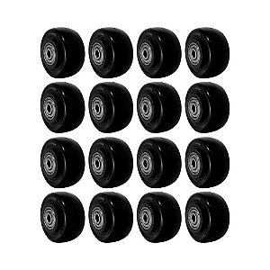 KIT 16 UN RODA PVC PRETO 2 POL 50KG P/ RODÍZIO