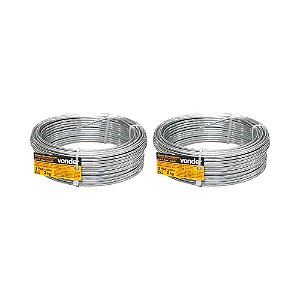 KIT 2 UN ARAME GALVANIZADO COMERCIAL VONDER 14 BWG ROLO 1KG