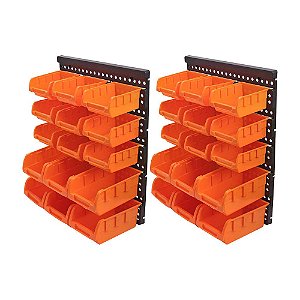 KIT 2 UN PAINEL 15 CAIXAS PORTA COMPONENTES