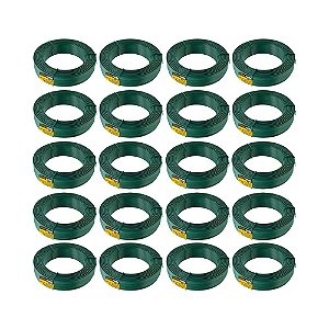 KIT 20 UN ARAME GALVANIZADO REVEST PVC VERDE VONDER1KG BWG12