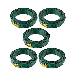 KIT 5 UN ARAME GALVANIZADO REVEST PVC VERDE VONDER 1KG BWG12