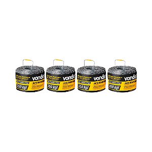 KIT 4 UN ARAME FARPADO ZINCADO VONDER ROLO 500 METROS 350KGF