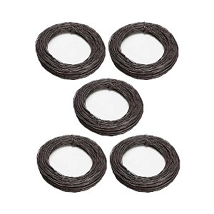 KIT 5 UN ARAME QUEIMADO LISO AJAX 16 BWG ROLO 1KG APROX.59M