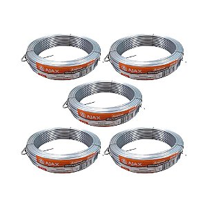 KIT 5 UN ARAME GALVANIZADO AJAX 14 BWG ROLO 1KG APROX. 36M