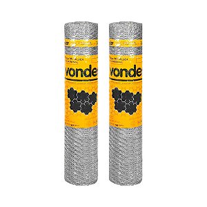 KIT 2 UN TELA GALINHEIRO HEXAGONAL VONDER 1,80X50M BWG 18