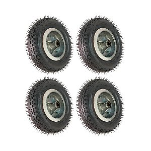 KIT 4 UN RODA CARGO SPEED 4.00-8 200KG ROL.ESFERA 1" 4 LONAS