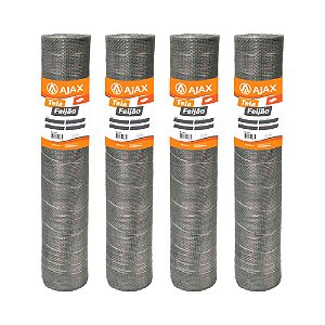 KIT 4 UN TELA FEIJÃO ARAME GALVANIZADO BWG 24 1,00X12,5M