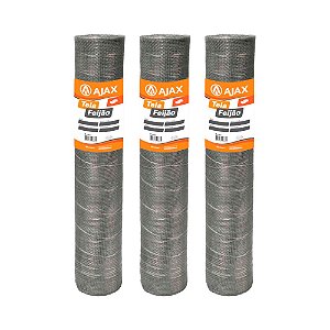 KIT 3 UN TELA FEIJÃO ARAME GALVANIZADO BWG 24  1,00X12,5M