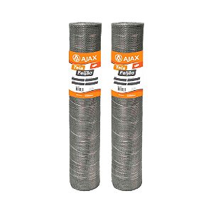 KIT 2 UN TELA FEIJÃO ARAME GALVANIZADO BWG 24 1,00X12,5M