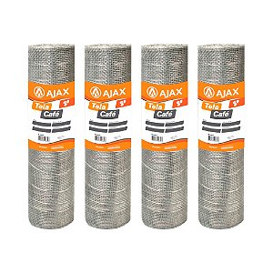 KIT 4UN TELA CAFÉ ARAME GALVANIZADO BWG22 CIRANDA 1,00X12,5M