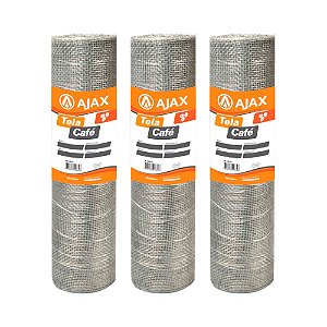 KIT 3UN TELA CAFÉ ARAME GALVANIZADO BWG22 CIRANDA 1,00X12,5M
