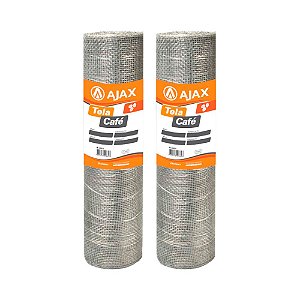 KIT 2UN TELA CAFÉ ARAME GALVANIZADO BWG22 CIRANDA 0,60X12,5M