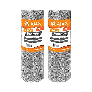 KIT 2 UN TELA PINTEIRO ARAME GALVANIZADO BWG 22 1,20X50M