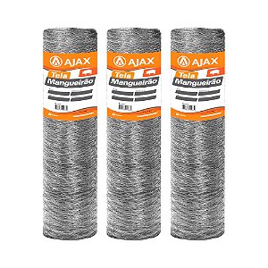 KIT 3 UN TELA MANGUEIRÃO ARAME GALVANIZADO BWG 18 1,50X50M