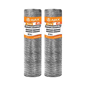 KIT 2 UN TELA MANGUEIRÃO ARAME GALVANIZADO BWG 18 1,00X50M
