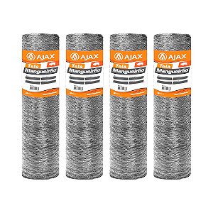 KIT 4 UN TELA MANGUEIRÃO ARAME GALVANIZADO BWG 16 1,50X50M