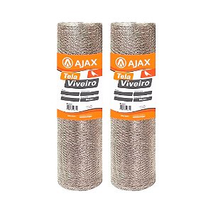 KIT 2 UN TELA VIVEIRO ARAME GALVANIZADO BWG 26 0,80X50M