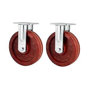 KIT 2 UN RODÍZIO RODA FIXO CELERON MARROM 8" 203MM 600KG