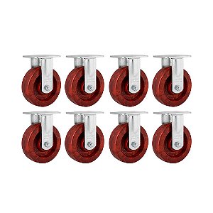 KIT 8 UN RODÍZIO RODA FIXO CELERON MARROM 6" 152MM 400KG