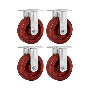 KIT 4 UN RODÍZIO RODA FIXO CELERON MARROM 6" 152MM 400KG