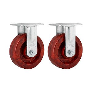 KIT 2 UN RODÍZIO RODA FIXO CELERON MARROM 6" 152MM 400KG