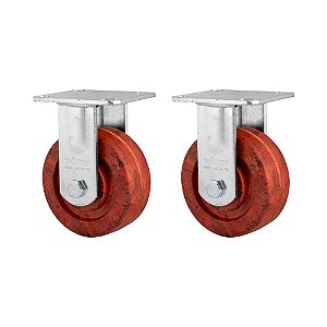 KIT 2 UN RODÍZIO RODA FIXO CELERON MARROM 5" 127MM 300KG