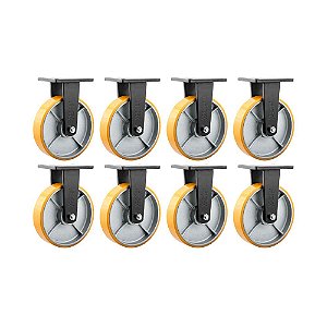 KIT 8 UN RODÍZIO RODA FIXO POLIURETANO 8" 203MM