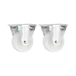 KIT 2 UN RODÍZIO RODA FIXO NYLON AÇO ZINCADO 2" 50MM 60KG