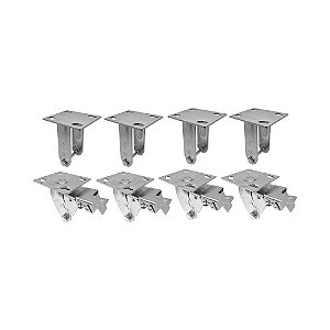 KIT 8 UN SUPORTE GARFO FIXO E GIRATÓRIO FREIO 8POL P/RODÍZIO