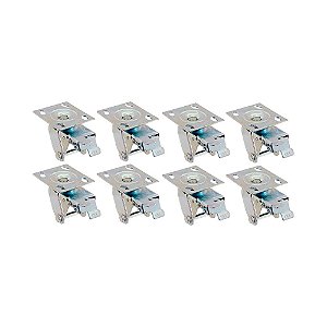 KIT 8 UN SUPORTE GARFO GIRATÓRIO FREIO 5 POL P/ RODÍZIO