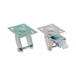 KIT 2 UN SUPORTE GARFO GIRATÓRIO FREIO 5 POL P/ RODÍZIO