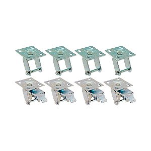 KIT 8 UN SUPORTE GARFO GIRATÓRIO FREIO 4 POL P/RODÍZIO
