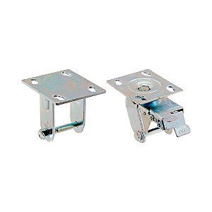 KIT 2 UN SUPORTE GARFO FIXO E GIRATÓRIO FREIO 4POL P/RODÍZIO
