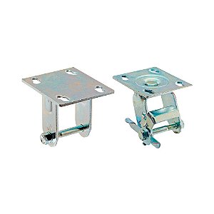 KIT 2 UN SUPORTE GARFO FIXO E GIRATÓRIO FREIO 4POL P/RODÍZIO