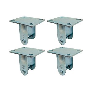 KIT 4 UN SUPORTE GARFO FIXO 5 POL PARA RODÍZIO